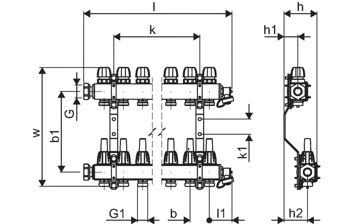 Колектор INOX с дебитомери Uponor Vario C FM10x3/4 евроконус - ORENDA THERM
