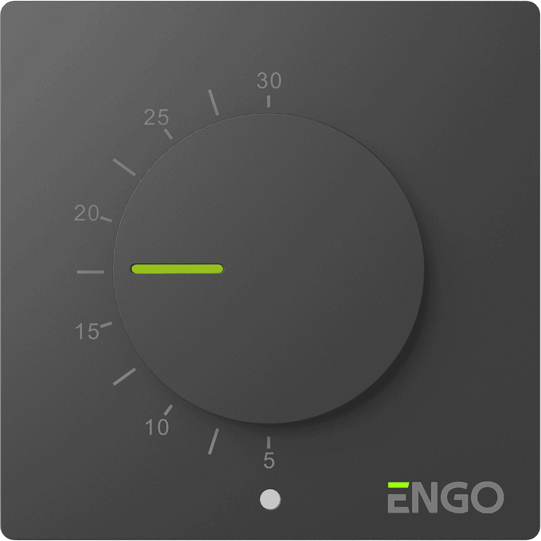 Жичен електронен термостат черен, захранване 230 V